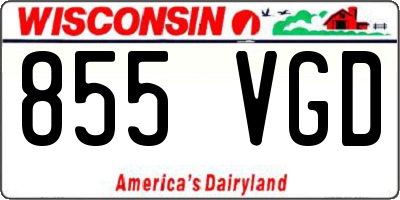 WI license plate 855VGD