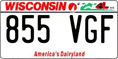WI license plate 855VGF