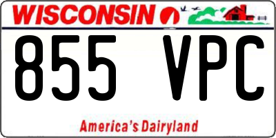 WI license plate 855VPC
