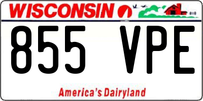 WI license plate 855VPE