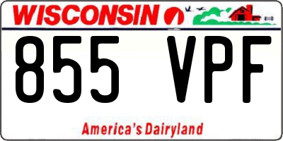 WI license plate 855VPF
