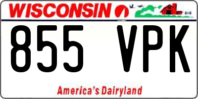 WI license plate 855VPK
