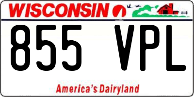 WI license plate 855VPL