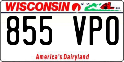 WI license plate 855VPO