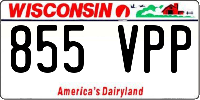 WI license plate 855VPP