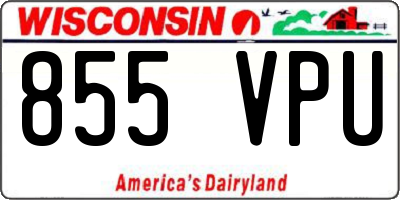 WI license plate 855VPU