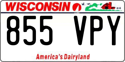 WI license plate 855VPY