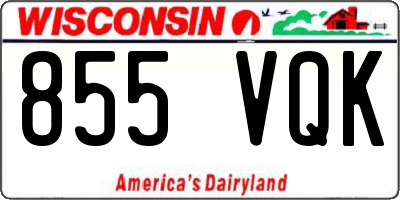 WI license plate 855VQK