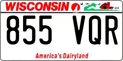 WI license plate 855VQR
