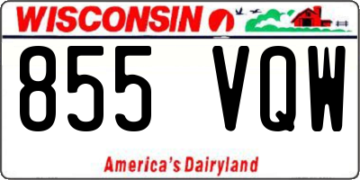 WI license plate 855VQW