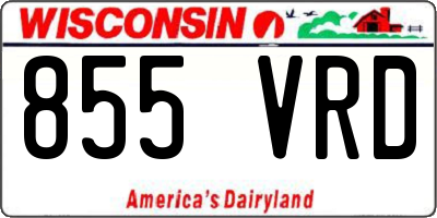 WI license plate 855VRD