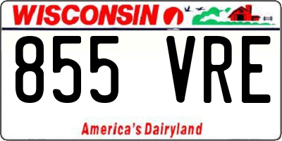 WI license plate 855VRE
