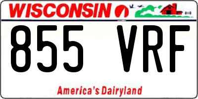 WI license plate 855VRF