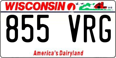 WI license plate 855VRG