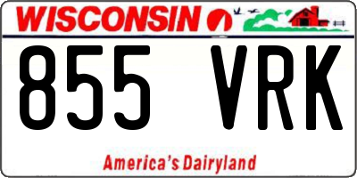 WI license plate 855VRK
