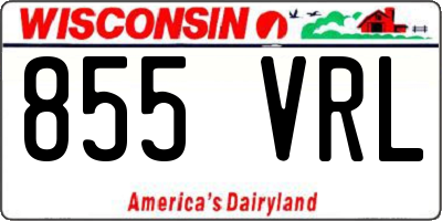WI license plate 855VRL