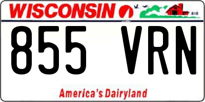 WI license plate 855VRN