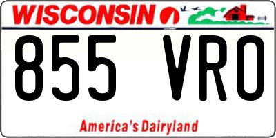 WI license plate 855VRO