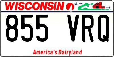 WI license plate 855VRQ