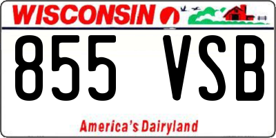 WI license plate 855VSB