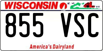 WI license plate 855VSC