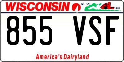 WI license plate 855VSF
