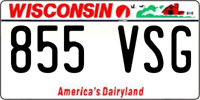 WI license plate 855VSG