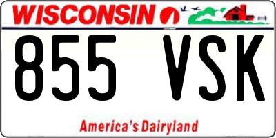 WI license plate 855VSK