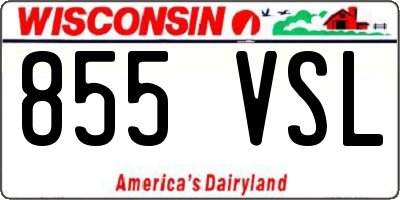 WI license plate 855VSL