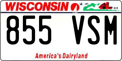 WI license plate 855VSM