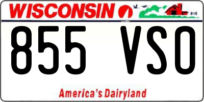 WI license plate 855VSO