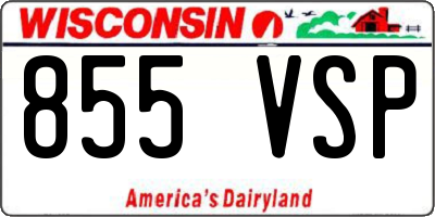 WI license plate 855VSP