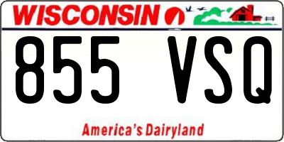 WI license plate 855VSQ