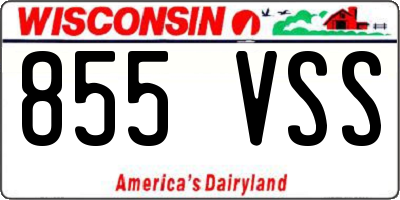 WI license plate 855VSS