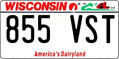 WI license plate 855VST