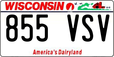 WI license plate 855VSV