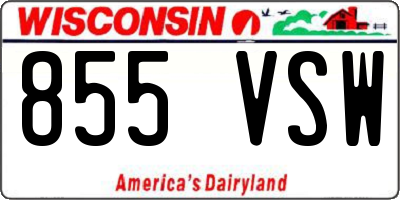 WI license plate 855VSW