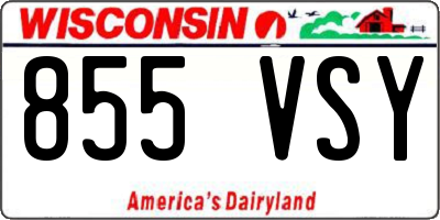 WI license plate 855VSY