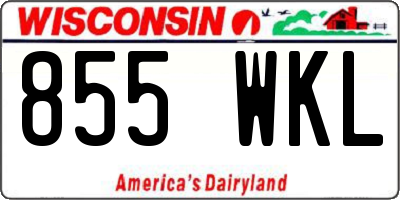WI license plate 855WKL