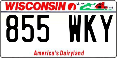 WI license plate 855WKY