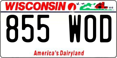 WI license plate 855WOD