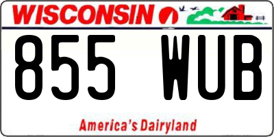 WI license plate 855WUB