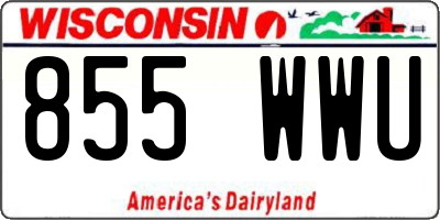 WI license plate 855WWU