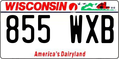 WI license plate 855WXB