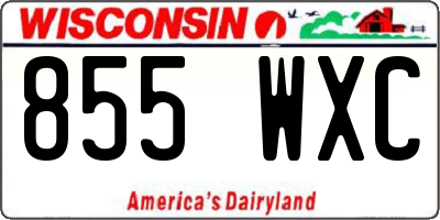 WI license plate 855WXC