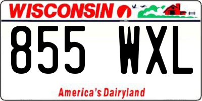 WI license plate 855WXL