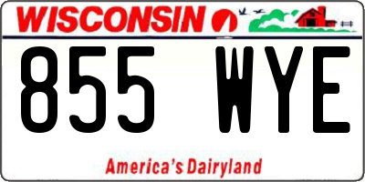 WI license plate 855WYE