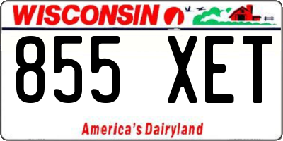 WI license plate 855XET