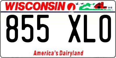 WI license plate 855XLO