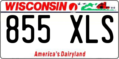 WI license plate 855XLS